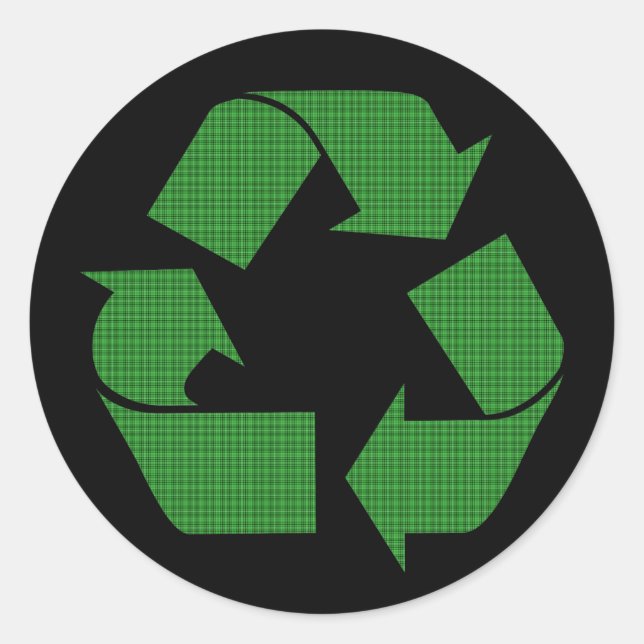 Adesivo Redondo reciclar xadrez (Frente)