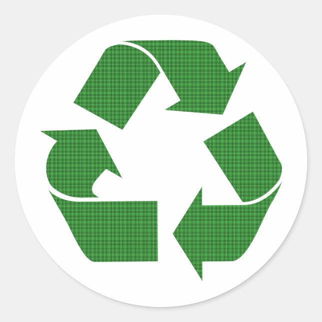 Adesivo Redondo reciclar xadrez (Frente)