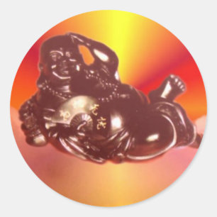 Adesivo Redondo Reclinando o Buda Sticker Ridente