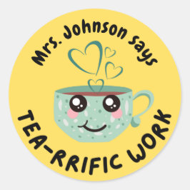 Adesivo Redondo Recompensa personalizada para o excelente aluno de