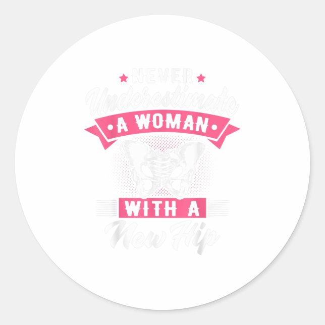 Adesivo Redondo Recov de Cirurgia de Hip de Substituição Funny (Frente)