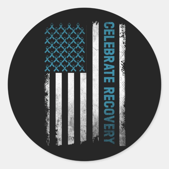 Adesivo Redondo Recuperação do Vício de Álcool Drogado Celebra Rec (Frente)