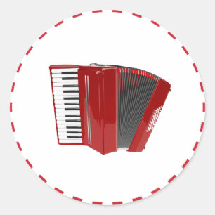 Adesivo Redondo Red Accordion