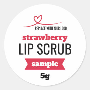 Adesivo Redondo Red Add Your Logo Lip Scrub Product Sample