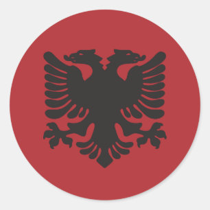 Adesivo Redondo Red Albanian Eagle Sticker