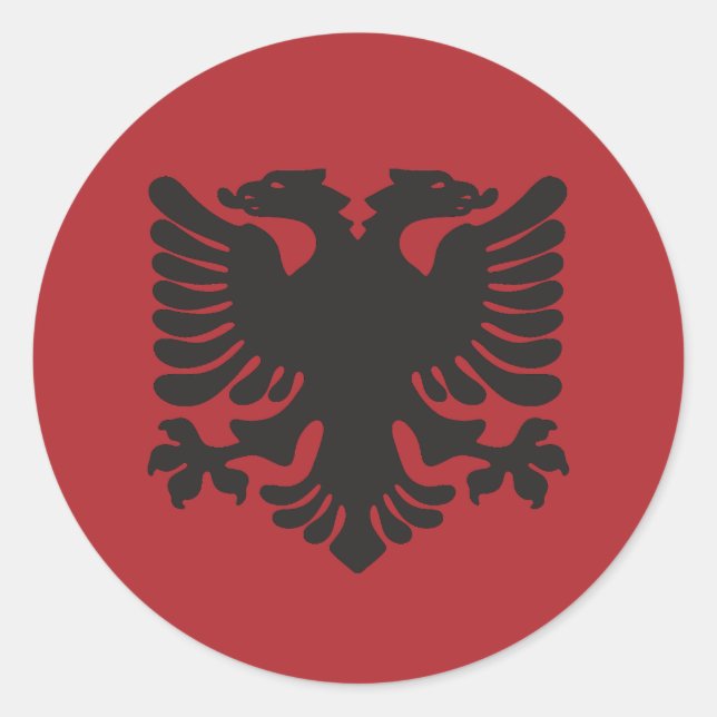 Adesivo Redondo Red Albanian Eagle Sticker (Frente)