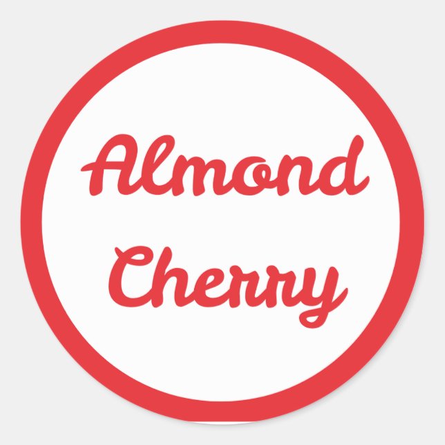 Adesivo Redondo RED Almond Cherry Flavor Round Sticker (Frente)
