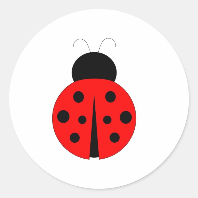 Adesivo Redondo Red and Black Ladybug (Frente)