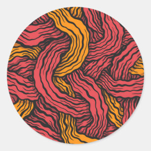 Adesivo Redondo Red and Yellow Lines