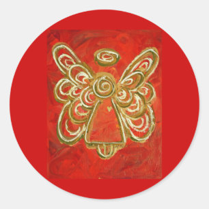 Adesivo Redondo Red Angel Sticker