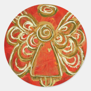 Adesivo Redondo Red Angel Stickers
