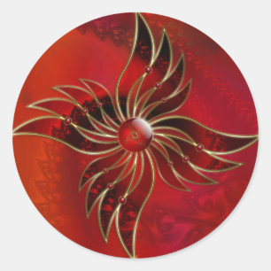 Adesivo Redondo Red As Flame Stickers