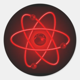 Adesivo Redondo Red Atom