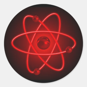 Adesivo Redondo Red Atom