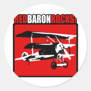 Adesivo Redondo Red Baron Rocks!