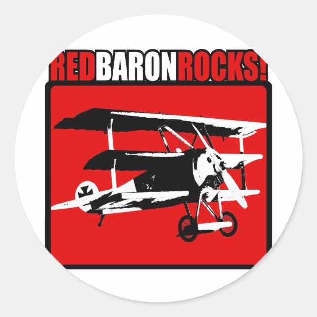 Adesivo Redondo Red Baron Rocks! (Frente)