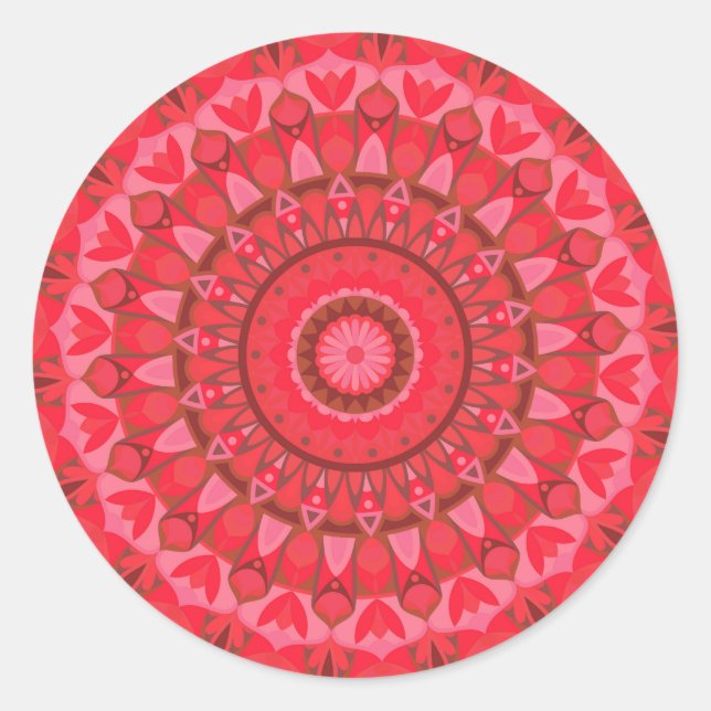 Adesivo Redondo Red Base Mandala (Frente)