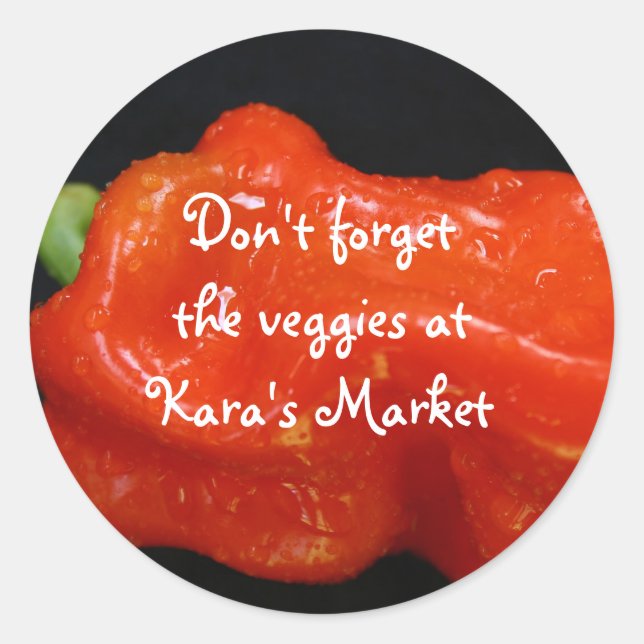 Adesivo Redondo Red Bell Pepper (Frente)