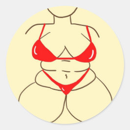 Adesivo Redondo Red Bikini