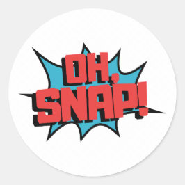 Adesivo Redondo Red Blue Oh Snap Pop Art