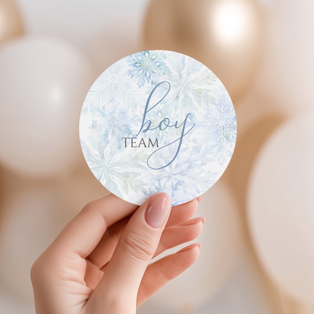 Adesivo Redondo Red Blue Snowflake Gender ReveTeam Boy (Criador carregado)