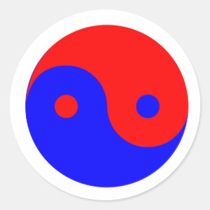 Adesivo Redondo Red Blue Yin Yang
