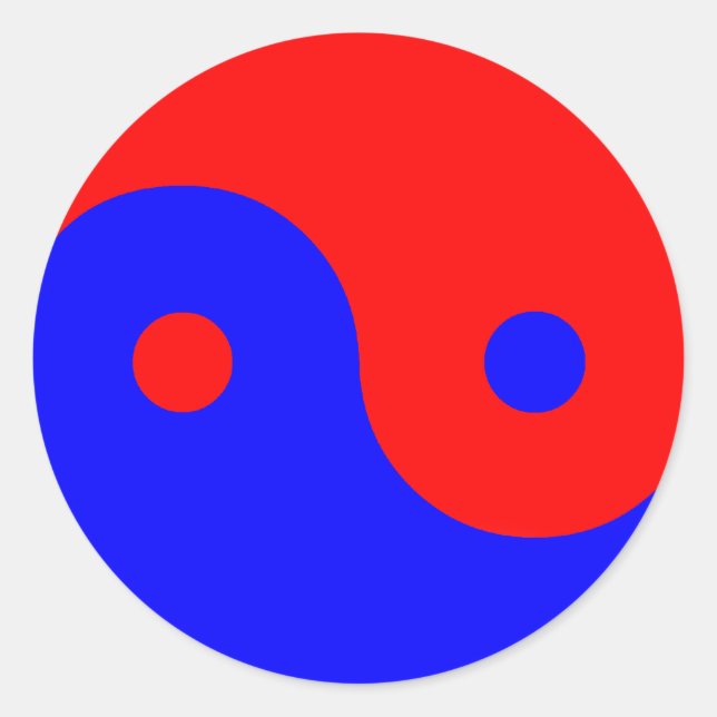 Adesivo Redondo Red Blue Yin Yang (Frente)