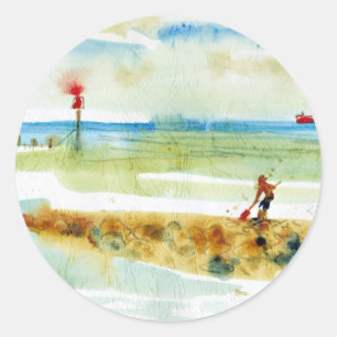 Adesivo Redondo Red Boat em Mundesley, Norfolk