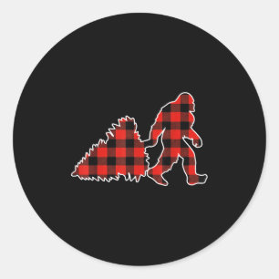 Adesivo Redondo Red Buffalo Xadrez Pajama Bigfoot Natal