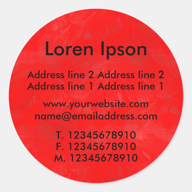 Adesivo Redondo Red Business / Perfil pintado (Frente)