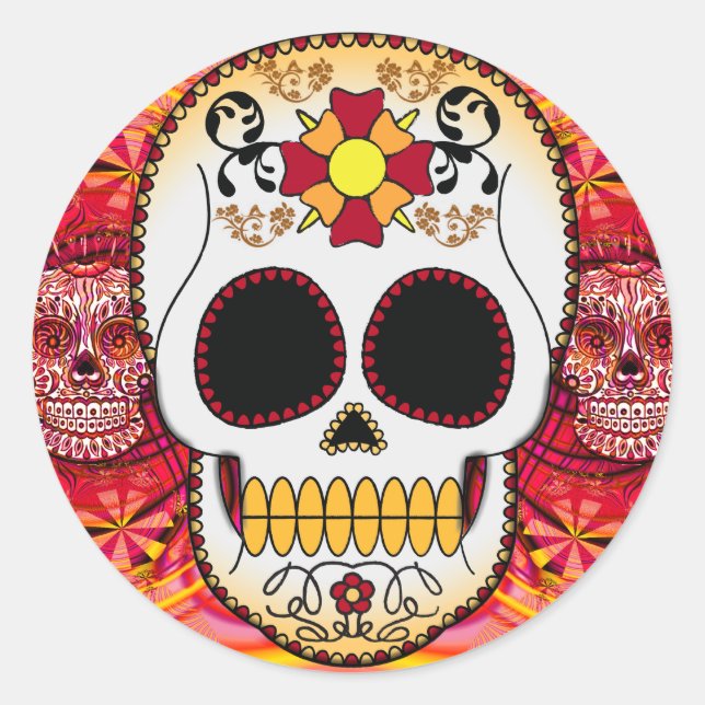 Adesivo Redondo Red Calaveras Sticker (Frente)