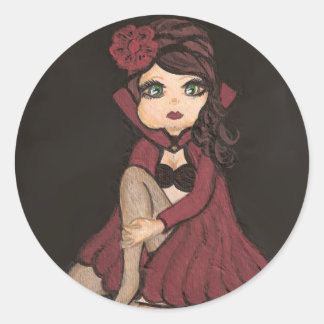 Adesivo Redondo Red Cape Quantum Cutie Girl Sticker