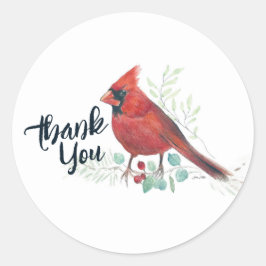 Adesivo Redondo Red Cardinal Bird Art