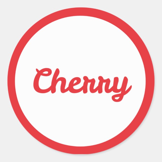 Adesivo Redondo RED Cherry Flavor Round Sticker (Frente)