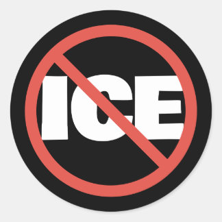 Adesivo Redondo Red Circle Anti-Trump ICE Political Opinion