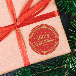 Adesivo Redondo Red Classative Decorative Geométrico Feliz Natal