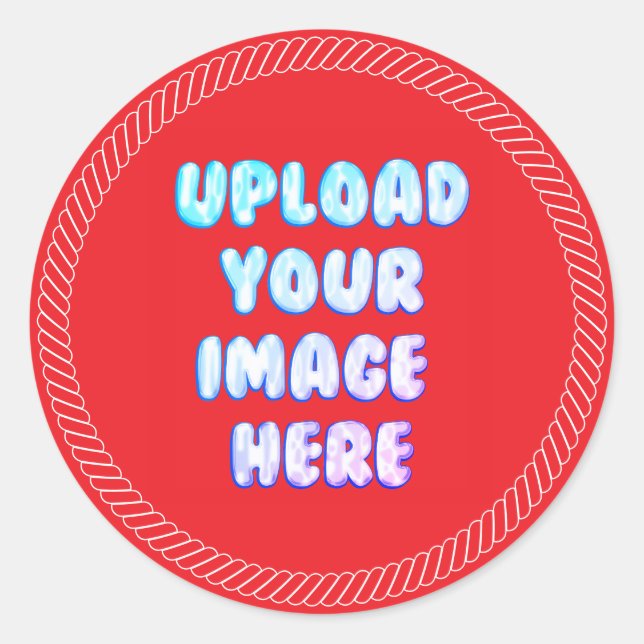 Adesivo Redondo Red Classic Round Sticker with a Business Logo (Frente)