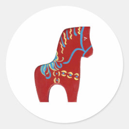 Adesivo Redondo Red Dala Horse Stickers