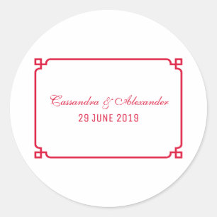 Adesivo Redondo Red Deco Chic Wedding