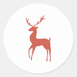 Adesivo Redondo Red Deer on White Classic Round Sticker