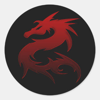Adesivo Redondo Red Dragon Design 1: Autoadesivos Fantásticos