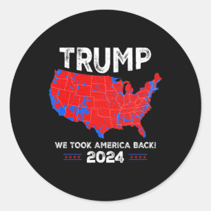 Adesivo Redondo Red E Blue Map Funny Trump Fan