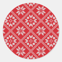 Red Fair Isle Sweater Knit Natal