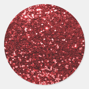 Adesivo Redondo Red Faux Glitter