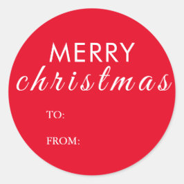 Adesivo Redondo Red Felry Christmas To From Name