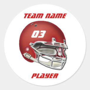 Adesivo Redondo Red Football Helmet Sticker
