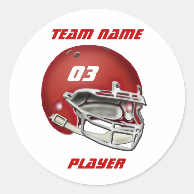 Adesivo Redondo Red Football Helmet Sticker (Frente)