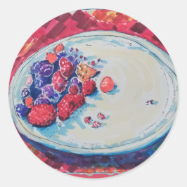 Adesivo Redondo Red Fruits Bowl