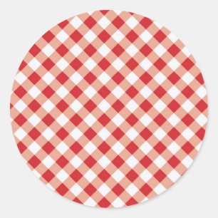 Adesivo Redondo Red Gingham