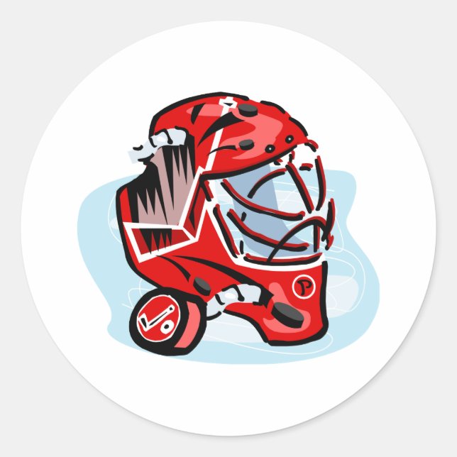 Adesivo Redondo Red Goalie Mask (Frente)